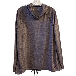 Under Armour Women's XL Purple Gray Pullover Hoodie Cowl Neck Activewear